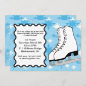 アイススケートの大きな誕生日パーティーの招待 招待状 (正面/裏面)