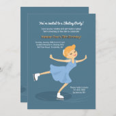 アイススケートの女の子の招待状 招待状 (正面/裏面)