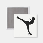 アイススケートの女性のシルエット マグネット (正面/裏面)