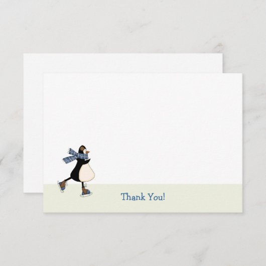 アイススケートの感謝のメッセージカード ノートカード (正面/裏面)