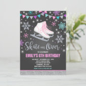 アイススケートの招待状のアイススケートのパーティーの銀 招待状 (スタンド正面)