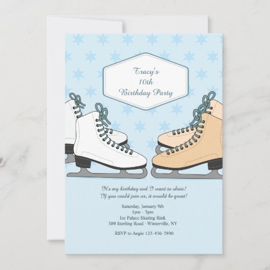 アイススケートの招待状 Let's Skate Ice Skating Invitation 招待状 (正面)