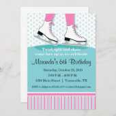 アイススケートの誕生日のパーティの招待状 招待状 (正面/裏面)