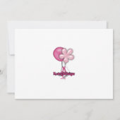 アイススケートの誕生日の招待状のシマウマのプリントのピンク 招待状 (裏面)