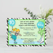 アイススケートの誕生日の招待状のシマウマのプリント 招待状 (スタンド正面)