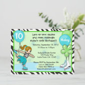 アイススケートの誕生日の招待状のシマウマのプリント 招待状 (スタンド正面)