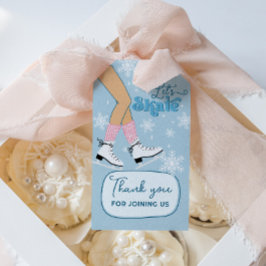 アイススケートの誕生日ウィンタースケートパーティーの景品 ギフトタグ