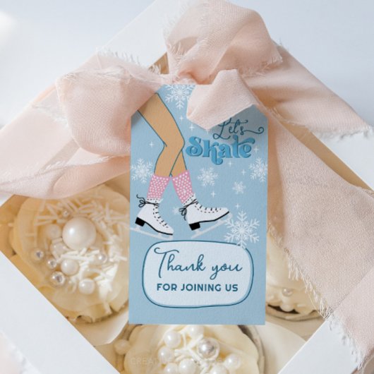アイススケートの誕生日ウィンタースケートパーティーの景品 ギフトタグ