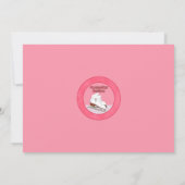 アイススケートの誕生日パーティー招待状　ホットピンクのプリンセス 招待状 (裏面)