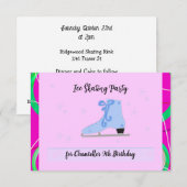 アイススケートの誕生日パーティー招待状 招待状 (正面/裏面)