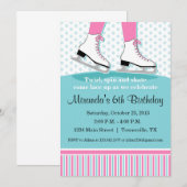 アイススケートの誕生日パーティー招待状 招待状 (正面/裏面)