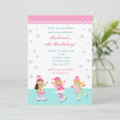 アイススケートの誕生日招待状 招待状 (スタンド正面)