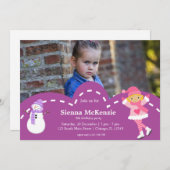 アイススケートの誕生日 招待状 (正面/裏面)