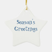 アイススケートの雪だるまのオーナメント セラミックオーナメント (裏面)