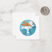 アイススケートの雪だるま   ノートカード (正面/裏面インサイチュ)