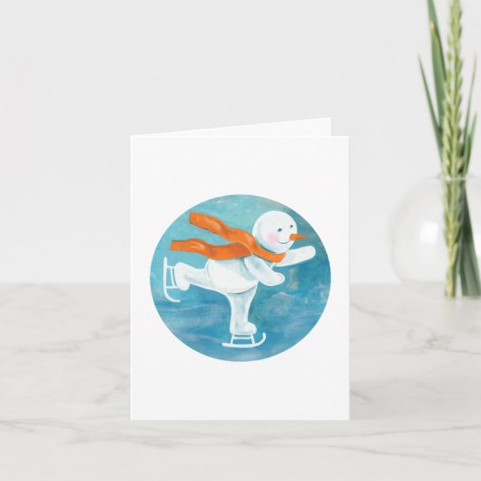 アイススケートの雪だるま   招待状 (正面)