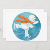 アイススケートの雪だるま   招待状 (正面/裏面)