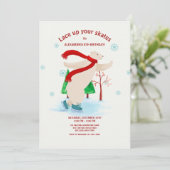 アイススケートをする北極クマの招待状 招待状 (スタンド正面)