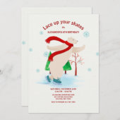 アイススケートをする北極クマの招待状 招待状 (正面/裏面)