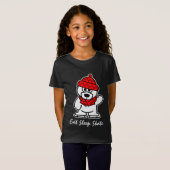 アイススケートをする北極熊のTシャツ | 食べる 寝る スケートする Tシャツ (正面フル)