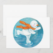 アイススケートをする雪だるま   招待状 (正面/裏面)