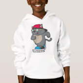 アイススケートを使ったアイススケーターとしての猫 (正面)