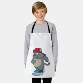 アイススケートを使ったアイススケーターとしての猫 エプロン (着用した状態)