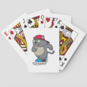 アイススケートを使ったアイススケーターとしての猫 トランプ (裏面)