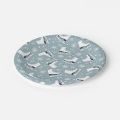 アイススケートを使った冬をテーマにした模様 ペーパープレート (アングル)