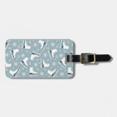 アイススケートを使った冬をテーマにした模様 ラゲッジタグ (正面横)