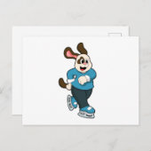 アイススケートを履いた犬のアイススケート ポストカード (正面/裏面)