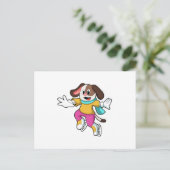 アイススケートを履いた犬 ポストカード (スタンド正面)