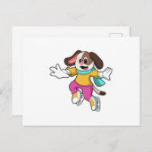 アイススケートを履いた犬 ポストカード (正面/裏面)