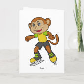 アイススケートを履いた猿のアイススケート カード (裏面)