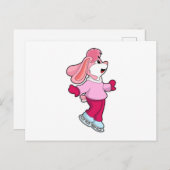 アイススケートを履くウサギ ポストカード (正面/裏面)