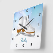 アイススケートウォールクロック スクエア壁時計 (傾斜)