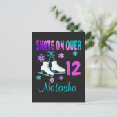 アイススケートオンオーバー誕生日ガールスケート  ポストカード (スタンド正面)