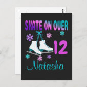 アイススケートオンオーバー誕生日ガールスケート  ポストカード (正面/裏面)
