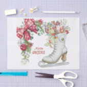 アイススケートシュークリスマス 薄葉紙 (クラフト)