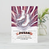 アイススケートスケートで滑るシルバーシャイニーパープルバイオレット 招待状 (スタンド正面)