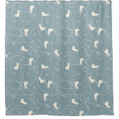 アイススケートスノーフレーク模様シャワーカーテン シャワーカーテン (正面)