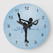 アイススケートデザインの壁掛け時計 ラージ壁時計 (正面)