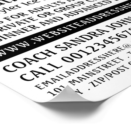 アイススケートデザイン、アイススケートで滑るレッスン広告ズ ポスター (角)