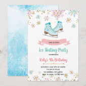 アイススケートパーティー招待状 招待状 (正面/裏面)