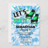 アイススケートパーティー招待状 男の子 アイススケート 招待 招待状 (正面)