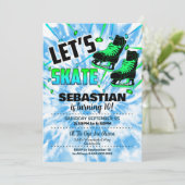 アイススケートパーティー招待状 男の子 アイススケート 招待 招待状 (スタンド正面)