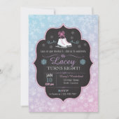 アイススケートパーティー スノーフレーク 誕生日招待状 招待状 (正面)