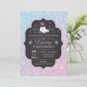 アイススケートパーティー スノーフレーク 誕生日招待状 招待状 (スタンド正面)