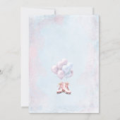 アイススケートパーティー ピンク 青 冬の女の子 誕生日 招待状 (裏面)