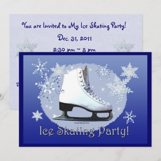 アイススケートパーティー！ 招待状 (正面/裏面)